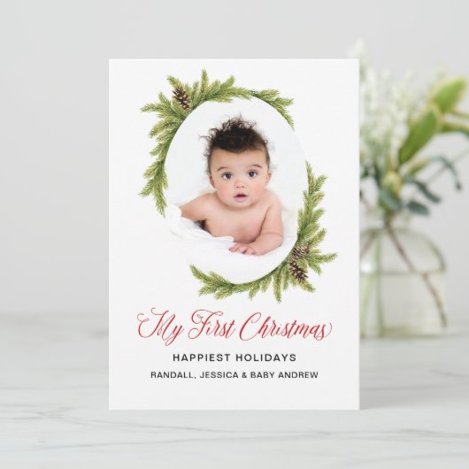 マイ初めてのクリスマスベビーフォトホリデーカード シーズンカード (スタンド正面)