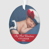 マイ初めてのクリスマスベビーフォトレッド オーナメント (正面)