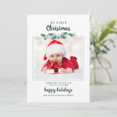 マイ初めてのクリスマスベビーフォト誕生統計ホリデイ シーズンカード (スタンド正面)