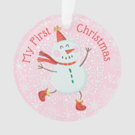 マイ初めてのクリスマスベビーフォト雪だるま雪片 オーナメント