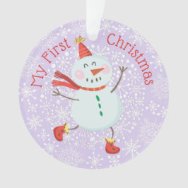 マイ初めてのクリスマスベビーフォト雪だるま雪片 オーナメント
