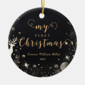 マイ初めてのクリスマスベビーモダンエレガントフェスティバル セラミックオーナメント (正面)