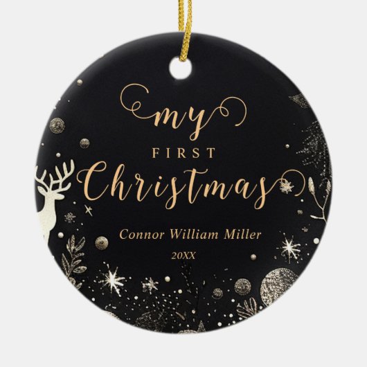 マイ初めてのクリスマスベビーモダンエレガントフェスティバル セラミックオーナメント (正面)