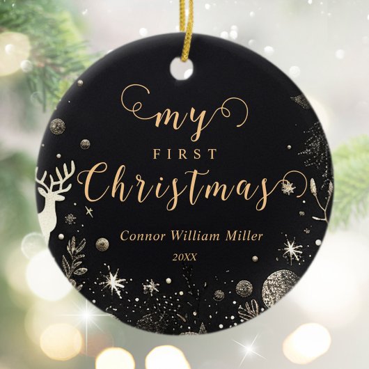 マイ初めてのクリスマスベビーモダンエレガントフェスティバル セラミックオーナメント