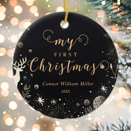 マイ初めてのクリスマスベビーモダンエレガントフェスティバル セラミックオーナメント