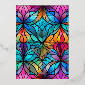 マイ初めてのクリスマスベビー写真ステンドグラス写真 箔シーズンカード (裏面)