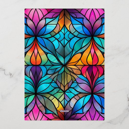 マイ初めてのクリスマスベビー写真ステンドグラス写真 箔シーズンカード (裏面)