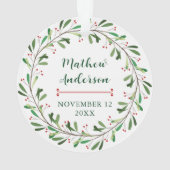 マイ初めてのクリスマスベビー写真フローラ オーナメント (裏面)