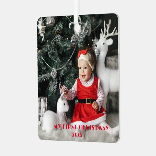 マイ初めてのクリスマスベビー写真広場 メタルオーナメント (正面左)