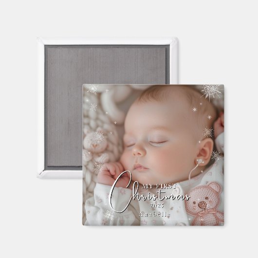マイ初めてのクリスマスベビー写真 マグネット (正面/裏面)