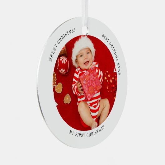 マイ初めてのクリスマスベビー写真 メタルオーナメント (正面右)
