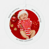 マイ初めてのクリスマスベビー写真 メタルオーナメント (正面)