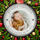 マイ初めてのクリスマスベビー写真 メタルオーナメント