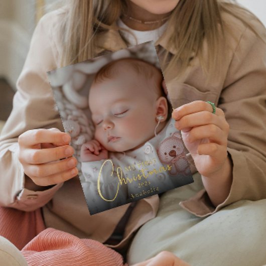 マイ初めてのクリスマスベビー写真 箔シーズンカード