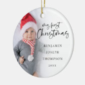 マイ初めてのクリスマスベビー名Year 2写真 セラミックオーナメント (左)