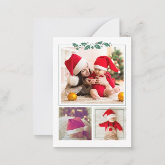 マイ初めてのクリスマスベビー誕生フォトホリデイ ノートカード (裏面)