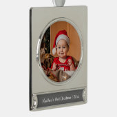 マイ初めてのクリスマスベビー1写真 シルバープレートバナーオーナメント (右)