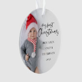 マイ初めてのクリスマスベビー2写真の名前Year オーナメント (正面)