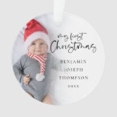 マイ初めてのクリスマスベビー2写真の名前Year オーナメント (正面)