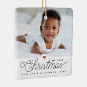 マイ初めてのクリスマスベビー2枚の写真 セラミックオーナメント (右)