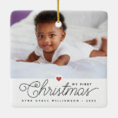 マイ初めてのクリスマスベビー2枚の写真 セラミックオーナメント (裏面)