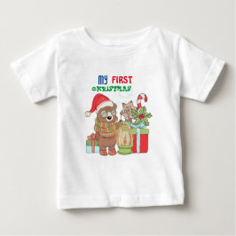 マイ初めてのクリスマスベビーTシャツ ベビーTシャツ