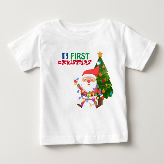 マイ初めてのクリスマスベビーTシャツ ベビーTシャツ (正面)