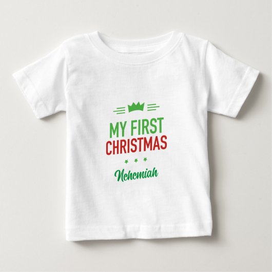 マイ初めてのクリスマスベビーTシャツ ベビーTシャツ (正面)