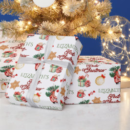 マイ初めてのクリスマスホリデイかわいい ラッピングペーパー