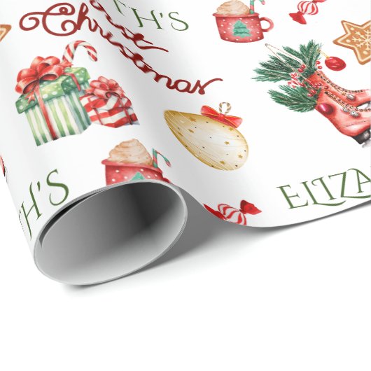 マイ初めてのクリスマスホリデイかわいい ラッピングペーパー (ロールコーナー)