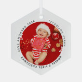 マイ初めてのクリスマスホリデーベビーフォトグラマーン ガラスオーナメント (裏面)