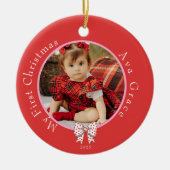 マイ初めてのクリスマスボウフォトイヤーオーナメント セラミックオーナメント (正面)