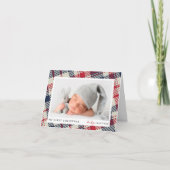 マイ初めてのクリスマスモダンプレイドベビー写真 シーズンカード (正面)