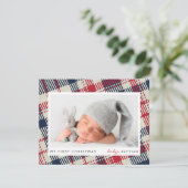 マイ初めてのクリスマスモダンプレイドベビー写真 シーズンカード (スタンド正面)