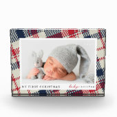マイ初めてのクリスマスモダンプレイドベビー フォトブロック (正面)