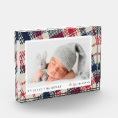 マイ初めてのクリスマスモダンプレイドベビー フォトブロック (左)