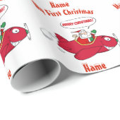 マイ初めてのクリスマスラッピングサンタ飛行機カスタム ラッピングペーパー (ロールコーナー)