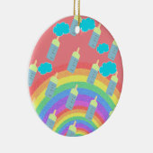 マイ初めてのクリスマスレインボーベビーボトル装飾 セラミックオーナメント (右)