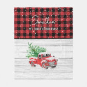 マイ初めてのクリスマスヴィンテージベビークリスマス フリースブランケット (正面)