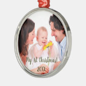 マイ初めてのクリスマス写真クリスマスオーナメント メタルオーナメント (左)