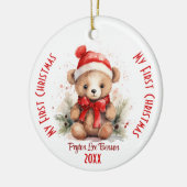 マイ初めてのクリスマス名前をカスタムする セラミックオーナメント (左)