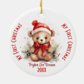 マイ初めてのクリスマス名前をカスタムする セラミックオーナメント (裏面)