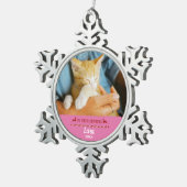 マイ初めてのクリスマス子猫カスタム写真 スノーフレークピューターオーナメント (右)