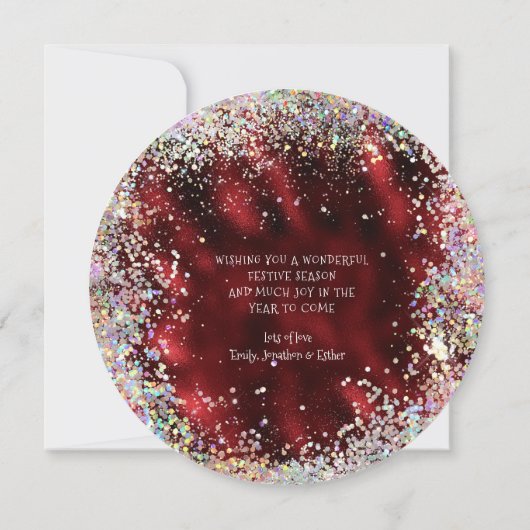 マイ初めてのクリスマス年写真循環グリッター シーズンカード (裏面)