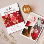 マイ初めてのクリスマス新生児フォトコラージュ シーズンカード