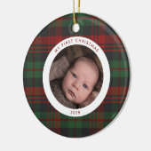 マイ初めてのクリスマス新生児プレイドフォトホリデイ セラミックオーナメント (左)