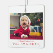 マイ初めてのクリスマス新生児写真 セラミックオーナメント (左)
