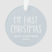 マイ初めてのクリスマス生まれたばかりのベビーパーソナライズされた写真 オーナメント (正面)