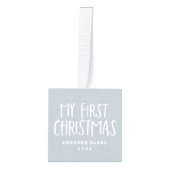 マイ初めてのクリスマス生まれたばかりのベビーパーソナライズされた写真 キューブオーナメント (正面)