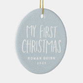 マイ初めてのクリスマス生まれたばかりのベビーパーソナライズされた写真 セラミックオーナメント (右)